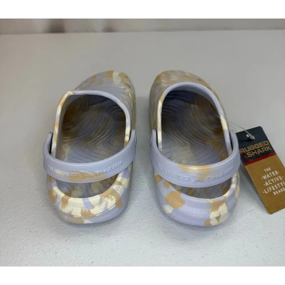 Rugged Shark Girls' Swivel-Strap Clogs Blue Swirl Size 1